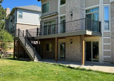 new deck with walk out basement below