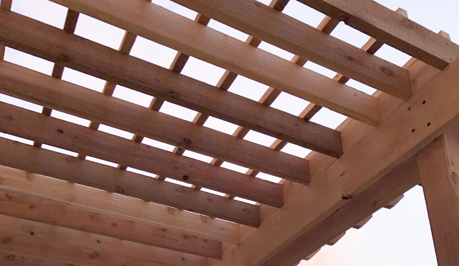 pergola in Parker, Colorado at sunset